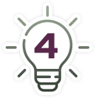 Graphic of a light bulb with the number 4 in it